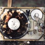 picture of a destroyed hard drive