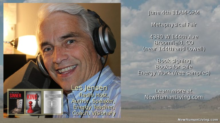 Join Les Jensen at the Metaphysical Fair in Broomfield, CO Flyer for metaphysical fair